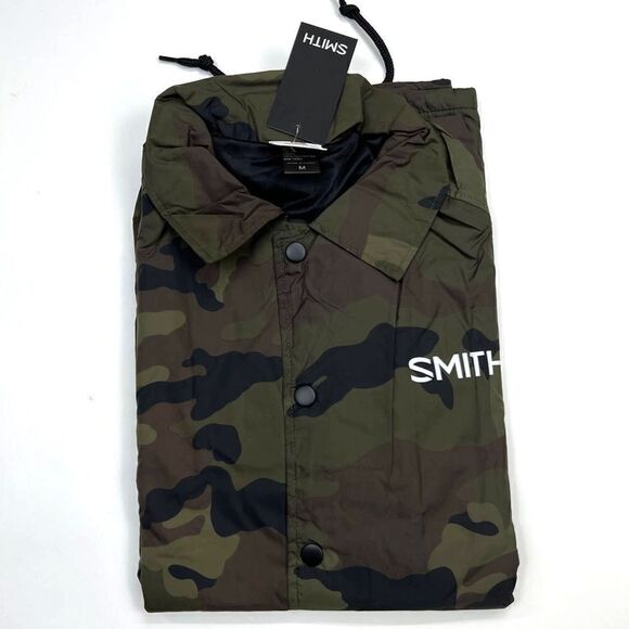 New Smith Men US M Coaches Jacket Snap Front Olive Camo Windbreaker Beimar - Picture 9 of 12